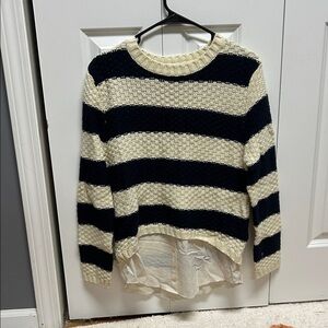 Striped Navy and Cream Sweater